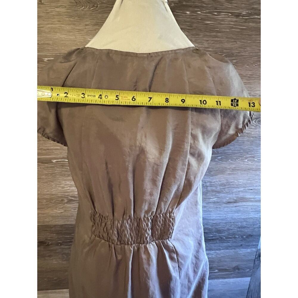 Anthropologie Maeve Dress Peter Pan Collar Short Brown Size 4 - Picture 7 of 11